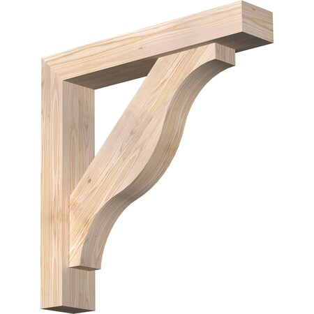 Ekena Millwork Funston Block Smooth Bracket w/ Offset Brace, Douglas Fir, 5 1/2"W x 30"D x 30"H BKT0604X30X30FST05SDF